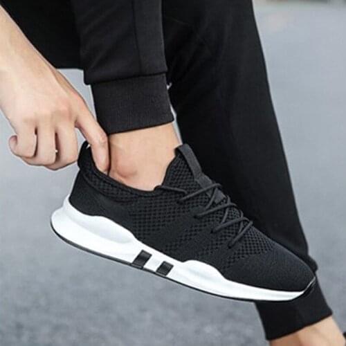2021 Summer New Mens Tide Shoes Mesh Breathable Vulcanize Shoes Joker Low Fly Woven Black Sneakers Zapatillas Hombre Deportiva