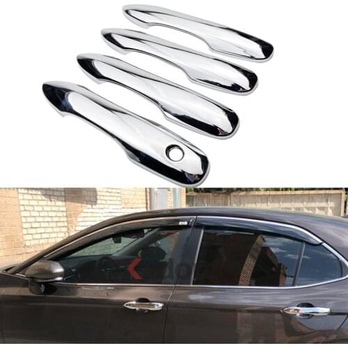Chrome Door Handle Covers Trim Car Styling Sticker for Toyota Camry Daihatsu Altis XV70 70 / Corolla / Prius/ Avalon 2018-2020