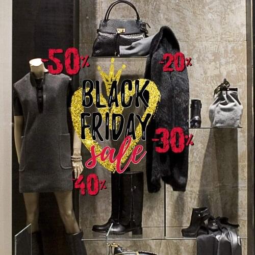 Window sticker Black Friday-reusable 35x65 cm-decorations for window shopping stores, window sticker without glue, repositionable