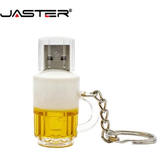 JASTER New arrival U disk mini pen drive beer cup usb flash drive pendrive 4gb 8g 16gb 32gb 64GB beer cartoon 100% real capacity