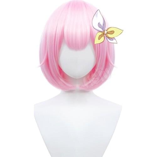 Ootori Emu Cosplay Wig Project Sekai Colorful Stage Cosplay「HSIU 」Fiber synthetic wig Pink Short Hair+free Brand Wig Cap