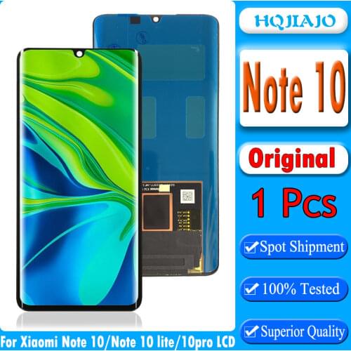 6.47''LCD Display Original For Xiaomi Mi Note 10 Lite LCD For Xiaomi Mi note 10 LCD Display LCD Screen Touch With Fingerprint