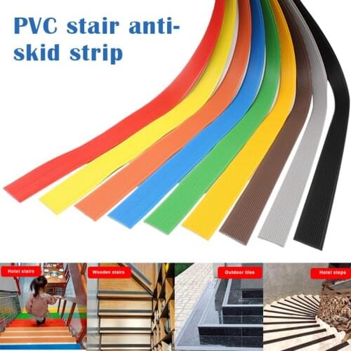 PVC Stairs Anti-Slip Strip Anti-Collision Strip Self-Adhesive Step Anti-Slip Strip for Kindergarten School Home Stairs