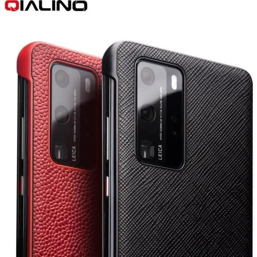 Qialino Luxury Genuine Leather Flip Cover For Huawei P40 Pro/p30 Pro Fashion Smart Window Phone Case For Huawei Mate 30 Pro