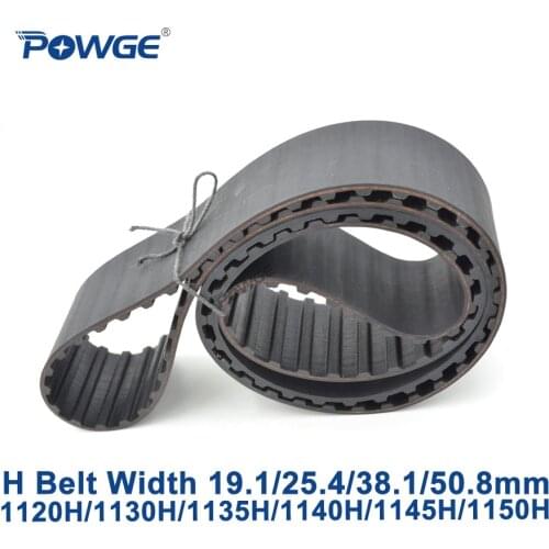 POWGE Inch Trapezoid H Synchronous timing belt 1120H/1130H/1135H/1140H/1145H/1150H Width 19.1/25.4/38.1/50.8mm Rubber Belts
