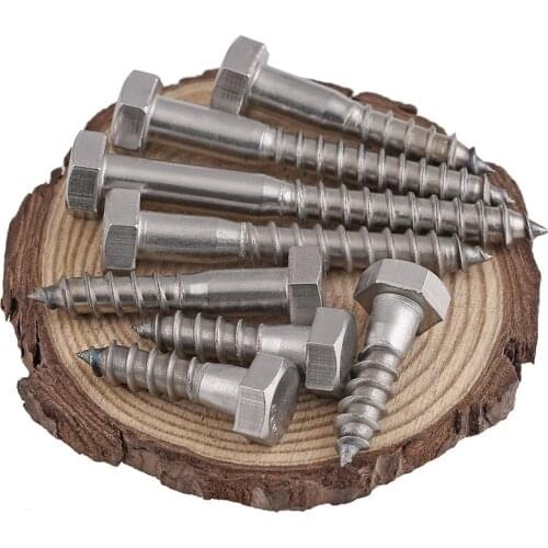 1PCS-M6.3*63 DIN571 304 Stainless Steel Hexagonal Self-tapping Screws, Hexagonal Wood Screws, Self-tapping Screws