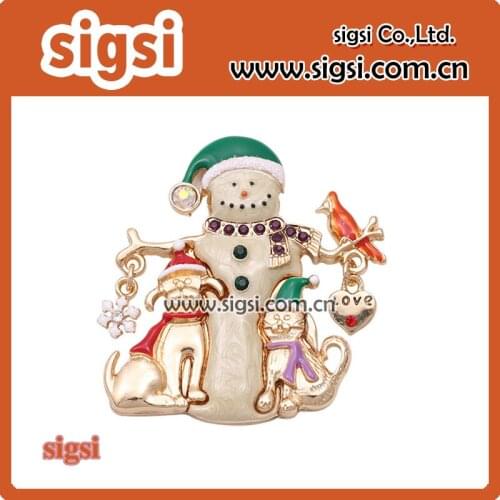 Merry Christmas Santa Claus and lovely cat Animal brooches pins Accessories