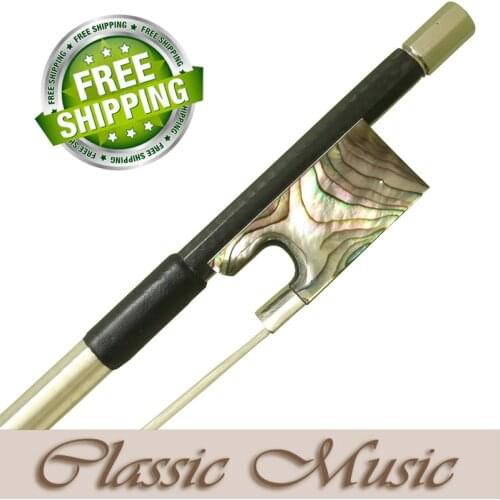 Silver Braided Carbon Fiber Violin Bow with Abalone Shell frog (4/4), Good Mongolian Horse Hair Hot Sell