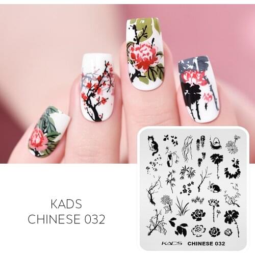 Nail Stamping Plate Cute Cat Rabbit Pattern Design Nail Art Stamp Template Flower Leaves Image Printing Stencil Plate 7*8 cm