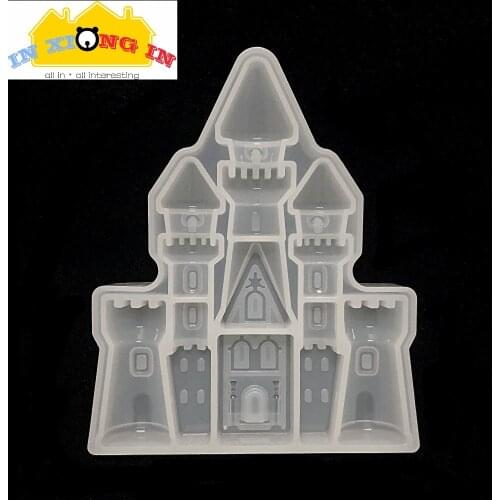 Princess Castle Silicone Mold Epoxy Resin Craft Tool DIY Fairy Tale Cool Tower Transparent Molds Resin Decor Jewelry Making