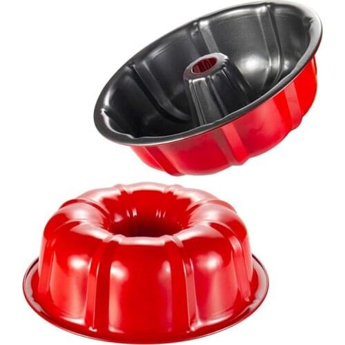 Bunt Pan, Set Of 2, 9.5 Inch Perfect Result Fluted Cake Pan, Nonstick Tube Pan-ABUX