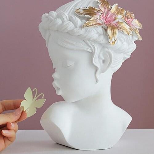 Modern Human head Statue Figurine decoration Resin Sculpture Craft Home artwork Decor accessories tabletop ornament wedding gift