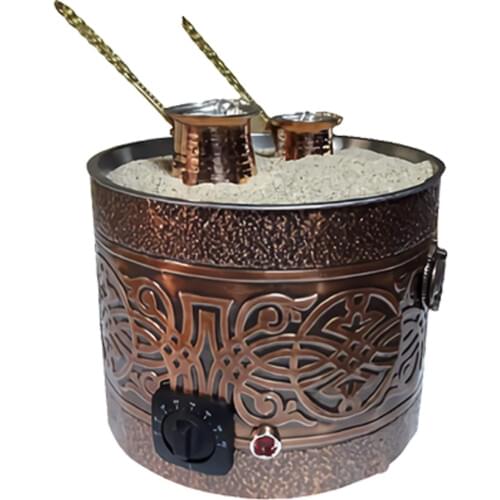 Türk kum kahve makinesi, bakır elektrikli türk kahve makinesi, kahve kum, bakır Pot 220v, dahil kum + 2x bakır Pot