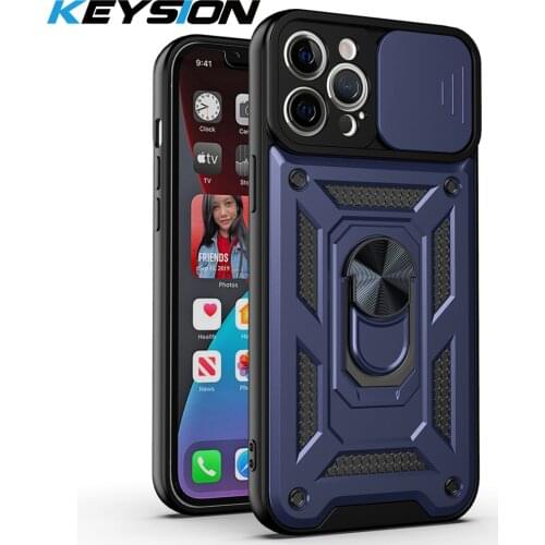 KEYSION Shockproof Case for iPhone 12 Pro Max 11 X XS XR Push Pull Camera Protection Phone Cover for iPhone SE 2020 8 7 6s Plus