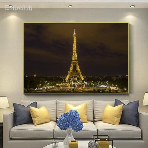 Embelish 1 Pieces HD Print On Canvas Landscape Paintings For Living Room Effei Tower Building Wall Posters Home Decor Artworks