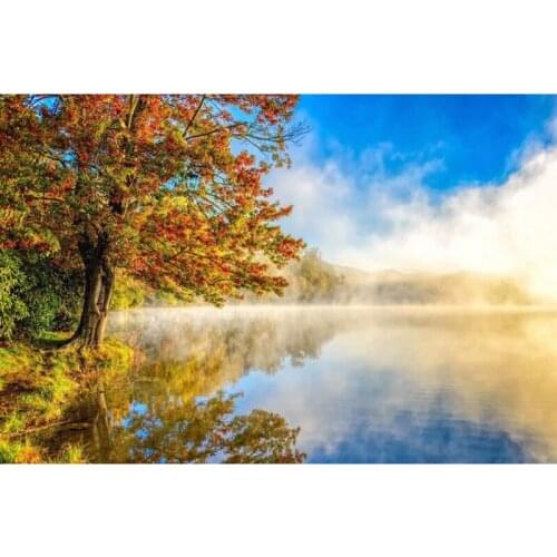 YIKEE diamond painting lake，cross stitch diamond,diamond mosaic paintings Y1395