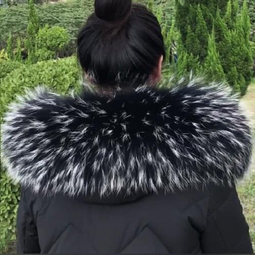 100% genuine natural raccoon fur collar female scarf decoration warm female coat sweater hooded coat female neck scarf animal fu
