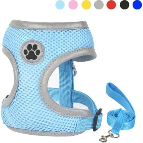 Cat Dog Adjustable Harness Vest Walking Lead Leash For Puppy Dogs Collar Polyester Harness For Small Medium Dog Cat Accessories