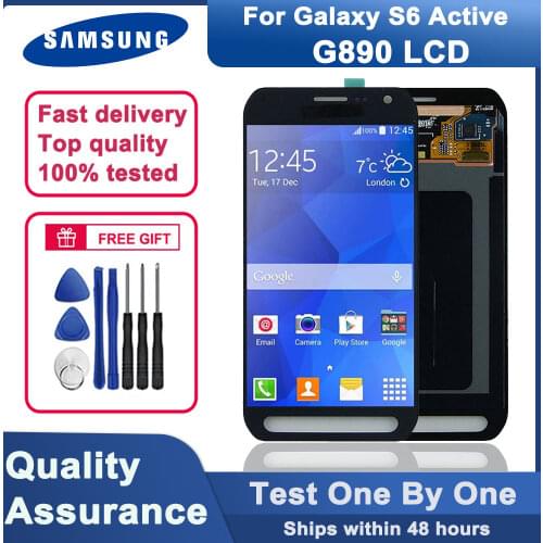100% tested original 5.1" AMOLED S6 Active LCD Display for Samsung Galaxy S6 Active G890 G890A LCD touch screen assembly