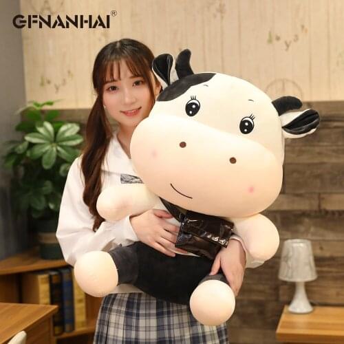 1pc 40/52/60CM Lovely Milk Cow Plush Toys Cute Dolls Stuffed Animal Cattle Pillow Cartoon Toys for Children Kids Birthday Gifts