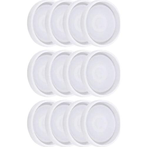 12 Pack DIY Round Silicone Coaster Molds Silicone Resin Mold Clear Epoxy Molds for Casting with Resin
