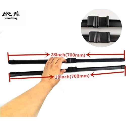 Free shipping 2pcs/lot car styling stickers Wiper blades for Peugeot 407 (2004-2010) 28"+28" fit side pin type wiper arms only