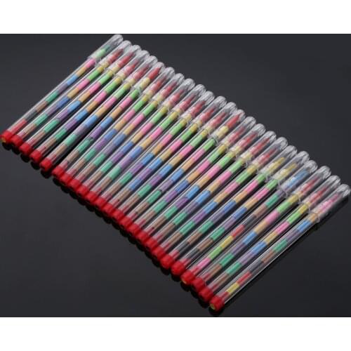 24pcs Kids Swap Point Crayons Stacker Pencils Party Loot Bag Fillers Drawing Pen for Children Stationary Party Supply