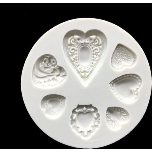 7 Heart Silicone Mold Sugarcraft Cookie Cupcake Chocolate Baking Mold Fondant Cake Decorating Tools