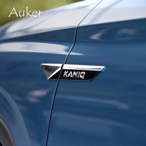 Car Original Side Wing Fenders Door Emblem Badge Sticker Trim For Skoda KAMIQ 2019 2020 Chrome Car Styling Accessories