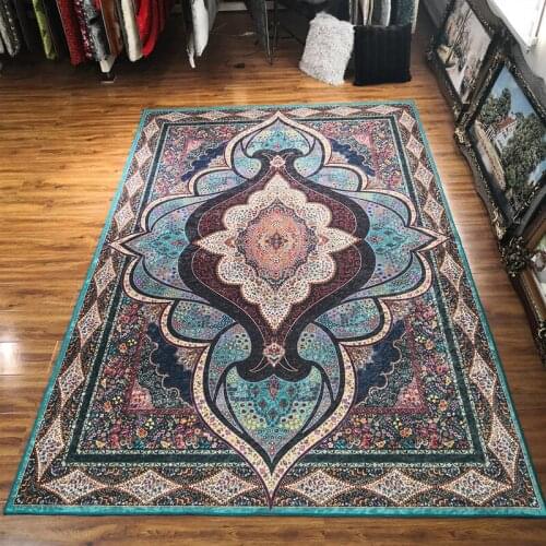 Golden Diamond Velvet Persian Floor Mat Household Living Room Carpet Disposable Coffee Table Blanket Bedside Mat