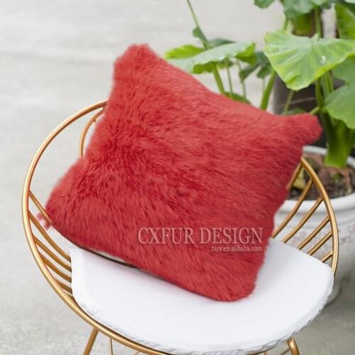 Free Shipping CX-D-79M Custom Size Fashion Knitted Genuine Rabbit Fur Pillow Cover Cushion Cover Decorative Pillowcases