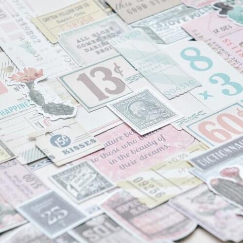50Pcs Vintage Bill Label Craft Paper Junk Journal Decoration DIY Scrapbooking Planner Thick Card Material