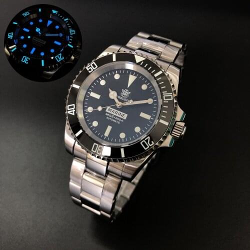 STEELDIVE mens dive watches luxury brand,sport men automatic mechanical watch 200m waterproof wristwatch C3 luminous clock NH35