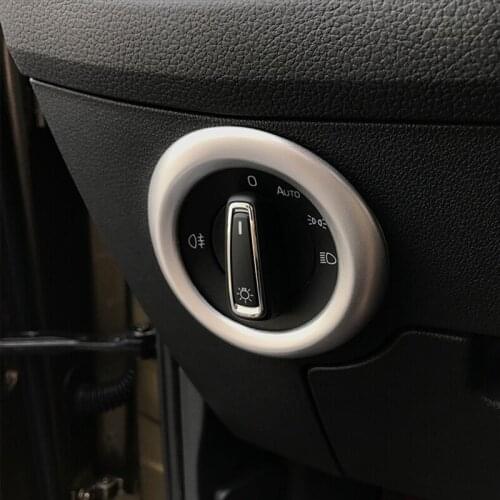For Skoda Kodiaq 2017 2018 2019 Carbon Fiber Interior Accessories Headlights Adjust Switch Panel Cover Lamp Button Frame Trims