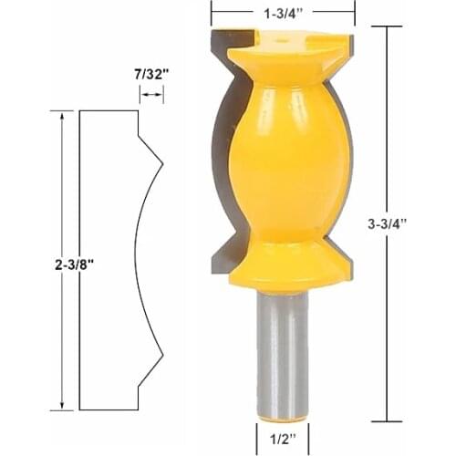 12mm 1/2" Shank Concave Radius Milling Cutters Crown Molding Armrest Router Bit Large Line Knife Wood Work Bits MC03047