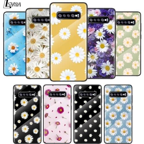 Beautiful Flower Daisy For Samsung Galaxy S21 Ultra Plus 5G M51 M31 M21 Tempered Glass Cover Shell Luxury Phone Case