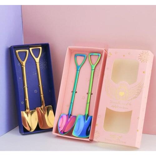 Creative Coffee Spoon Shovel Creative Cake Spoon Watermelon Spoon Resistant Scoop Shovels Dessert Fruit Spoons Tableware Gifts