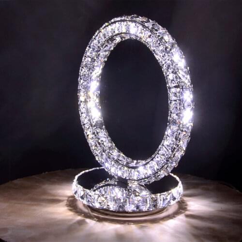 32*29CM Crystal Table Lamp Bedroom Crystal Bedside Lamp Round LED Decorative Table Lamp Glass Crystal Light For Bedroom