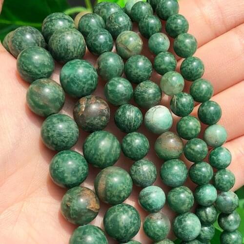 6 8 10mm Natural Stone Green African Turquoises Loose Round Beads For Jewelry DIY Making Bracelet Necklace Accessories 15