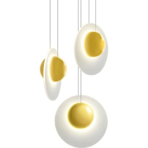 Nordic Yellow Round Pendant Lamp Childrens Room Bedside Hanging Lamp Dining Room Kitchen Bathroom Corridor Bedroom Led Lighting