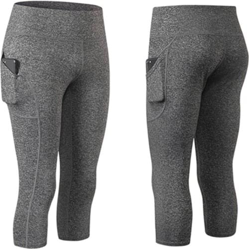 Yoga Leggings Womens Gym Pants 3/4Legging Compression Femme Pocket damen Sporthose Yoga Pants Leggings Sport Women Fitness Capri