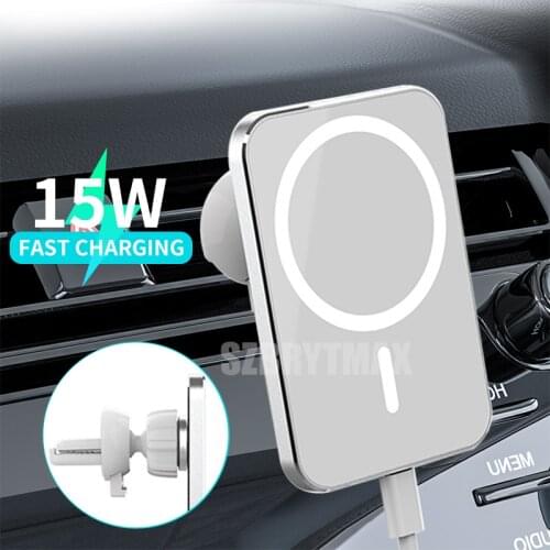 For New Fast Wireless Car Charger Airvent Mount Magnet Phone Car Holder Stand For Iphone 12 Mini 12 Pro Max 15w Fast Charging