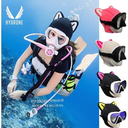 Scuba Diving Mask Snorkel 3MM Neoprene Cat Dive Equipment Hood Hat Cap Helmet Underwater Sunscreen Anti-UV Warm Freediving