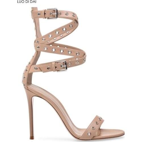 2019 fashion women open toe sandals ankle strap high heels party shoes buckle sandals dress shoe sexy summer nude sandals