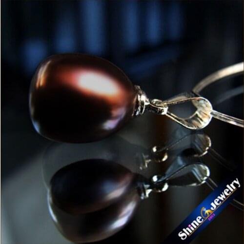 Fashion Design Pearl Necklace Real Natural Big Black Freshwater Pearls Pendants Necklace Jewelry for Women Gift Wedding Jewelry