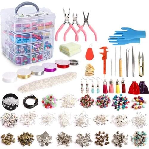 Jewelry Making Kit, Jewelry Making Supplies Includes Jewelry Beads,Charms, Findings, Beads Wire for Bracelet, Necklace, Earrings