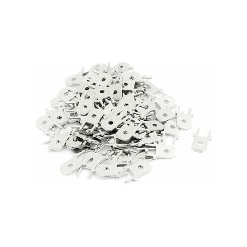 100 Pcs 1/4" Dia Male Insulated Crimp Spade PCB Male Terminal Fasten Connector