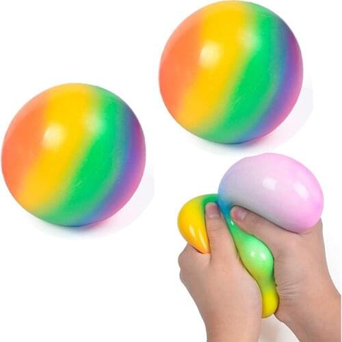 Rainbow Fidget Toys Netos Stress Balls Squeeze Squishy Nido Sensory Ball for ADHD OCD Anxiety