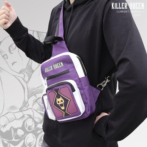 Anime JoJo Bizarre Adventure Kira Yoshikage Killer Queen Backpack School Rucksack Crossbody Bag Shoulder Bags Cosplay Prop