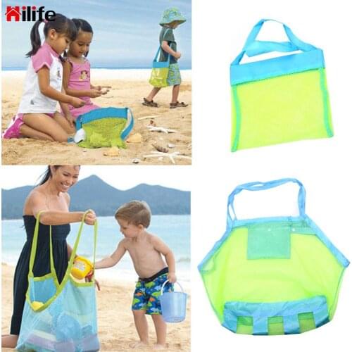 S/L Beach Mesh Sand Toy Bag Multifunction Large Capacity Bag Kid Home Mesh Laundry Pouch Portable Beach Storage Bag